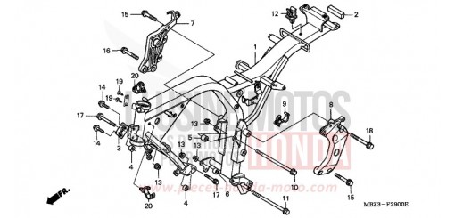 CARROSSERIE DE CHASSIS CB600F2Y de 2000